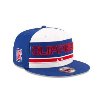 Blue Los Angeles Clippers Hat - New Era NBA Stripe 9FIFTY Snapback Caps USA9813406